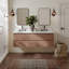   Ensemble de meuble-lavabo mural ovale double avec comptoir en quartz blanc pur de 61 po Ensuko-1419777464-1419777466