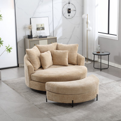 Fauteuil demi-tonneau avec repose-pieds
