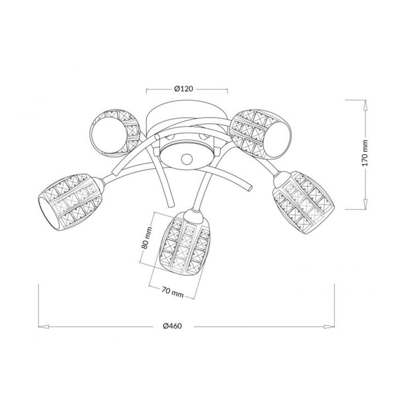 Browne Crystal Semi Flush Mount, Polished Chrome
