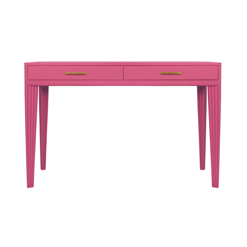 Barcelona Solid Wood Writing Desk, Hot Pink