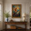 Toile orange sur fond de tourbillons-133062010