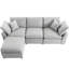 Méridienne réversible en duvet et duvet - modulaire Ustyle, coussins en plumes, modulaire, à fermeture à glissière, accoudoir incliné, canapé modulaire gris avec tissu modulaire Ustyle