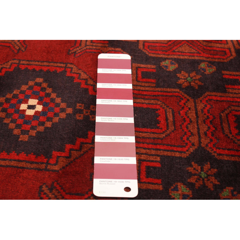 Tapis rectangulaire unique en laine de style années 1990 3 pi x 4 pi 8 po bourgogne