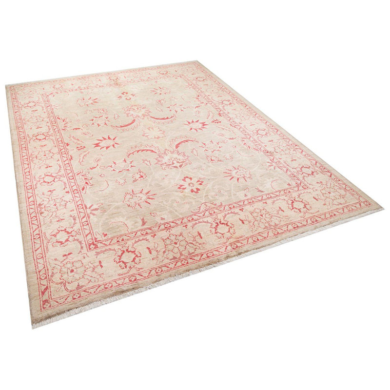 100% laine tissée à la main beige rouge Jylène