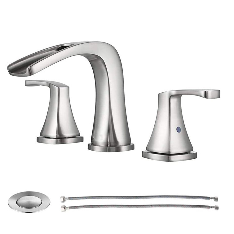 Widespread 2-handle Bathroom Faucet with Drain Assembly
