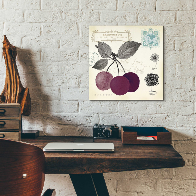 «Lark Manor» «Cherry Notes» par Studio Mousseau, art mural en verre acrylique, H 12 po x l 12 po x P 0,13 po