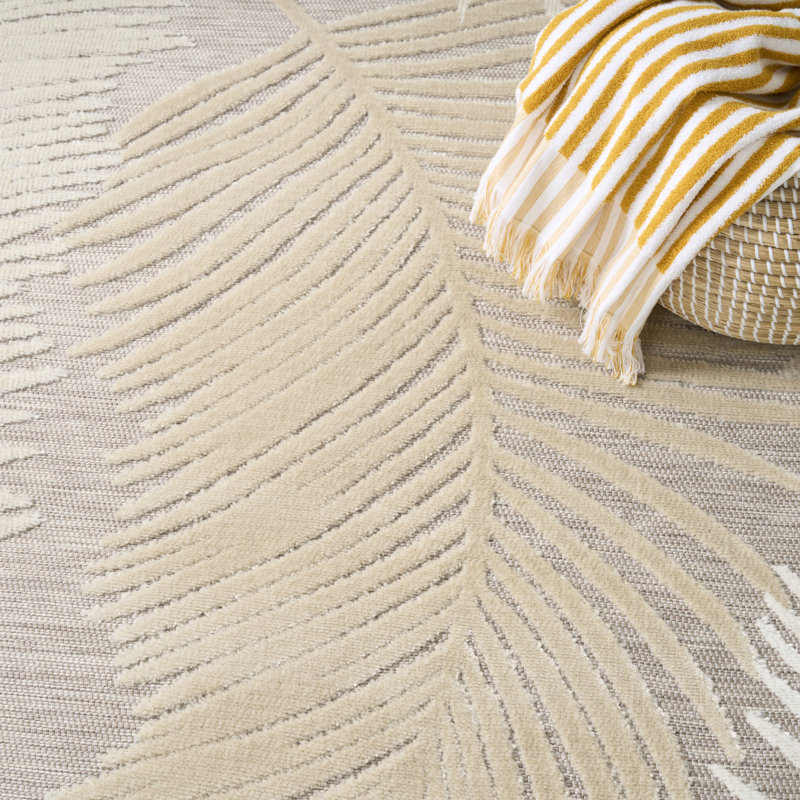 Nourison Suncoast 7'10" x 9'10" Beige Tropical Rug, Rectangle 7'10" x 9'10", Beige