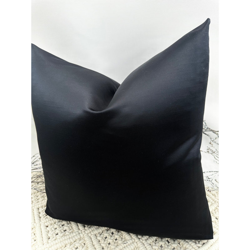 Abstract Grey Square Cushion Cover, Black 