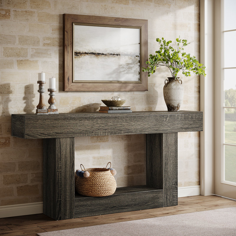 160cm Console Table, Grey, Grey