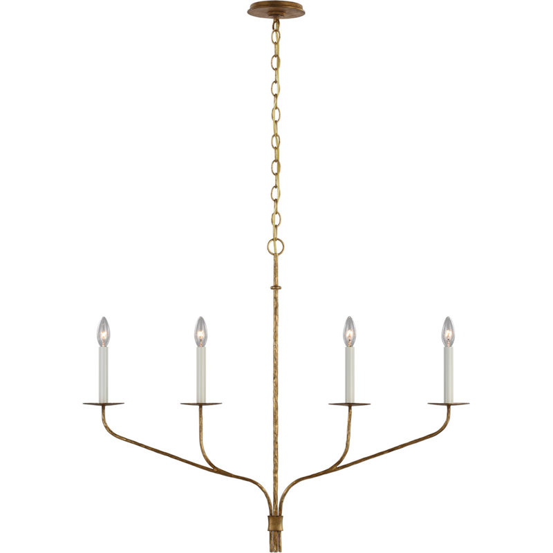 Ian K. Fowler Belfair Medium Four Light Linear, Gilded Iron