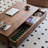 Modern rectangular solid wood coffee table-436864350