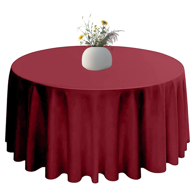 R-1PCBurgundy Polyester Tablecloth, 220.5cm W x 220.5cm L, Burgundy