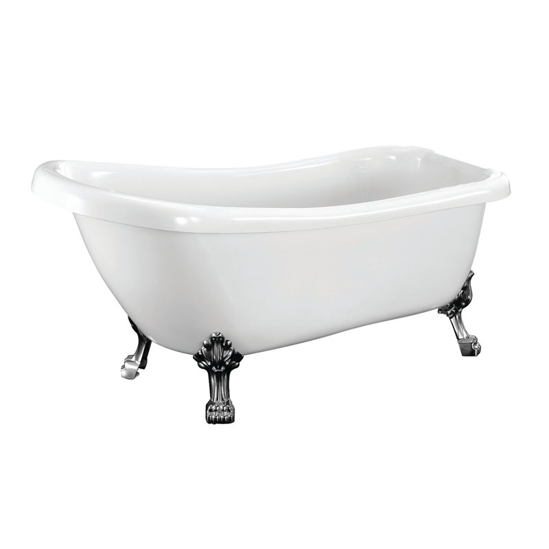 Kingston 66.5'' x 28.75'' Soaking Acrylic Bathtub, Brushed Nickel
