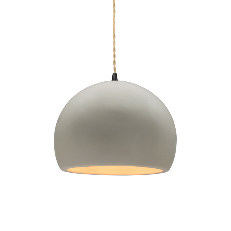 Luminaire suspendu à 1 lumière Aschwin, H 6 po x l 7 po x P 7 po, Blanc mat, Matte Black