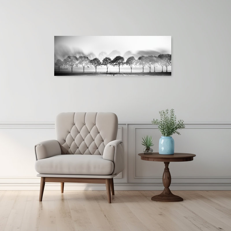 Misty Morning Trees by Marc Huybrighs - Wrapped Canvas Panoramic Print, 91.44 cm H x 30.48 cm W