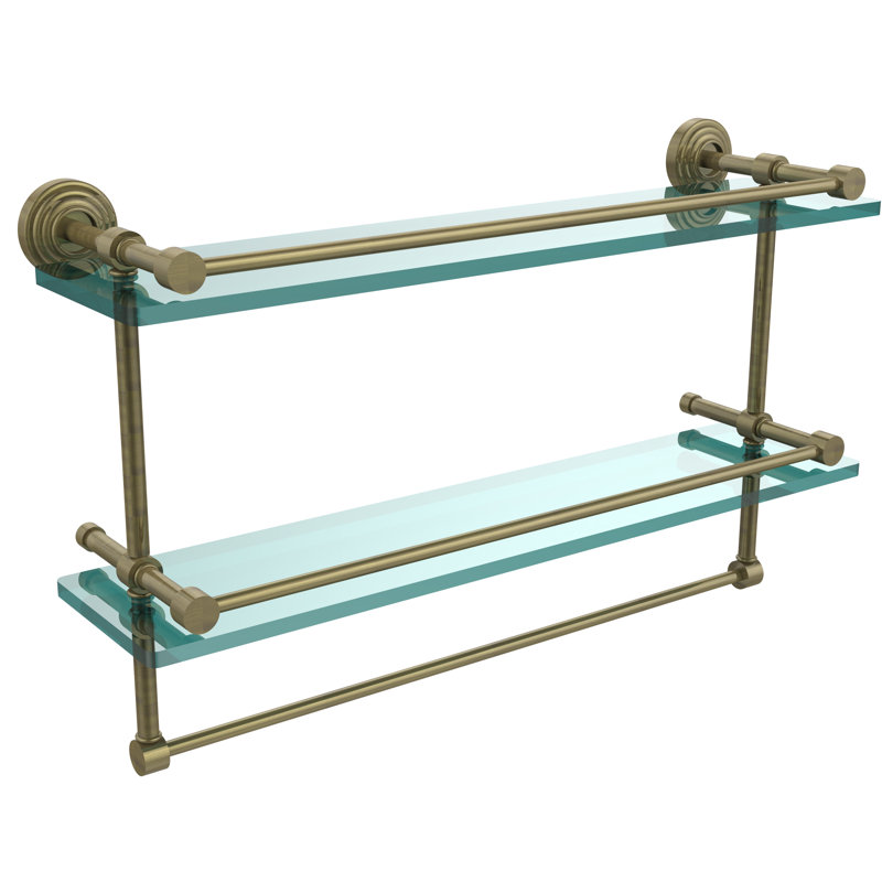 Étagère 2 pièces avec barre à serviettes Beresford, Laiton antique, 12" H x 22" W x 5" D