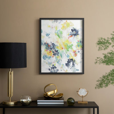 «Wall Flower Patterns I», reproduction encadrée - bois massif