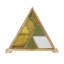 11" H Stained Glass Triangle Shade Wood Base Accent Lamp - Bungalow Rose-1423779152