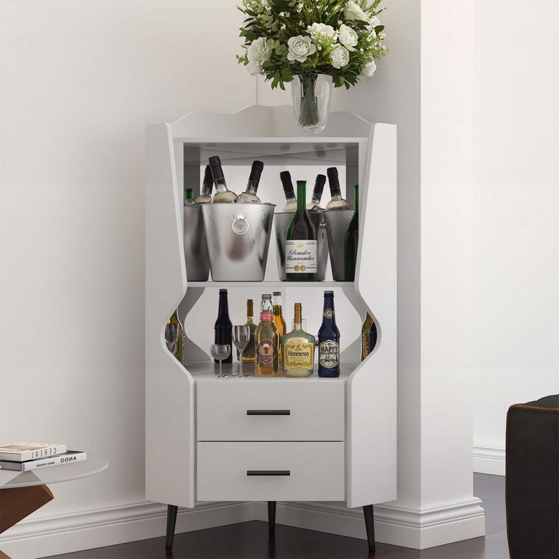 Buffet pour rangement polyvalent et présentation élégante, Blanc/Noir