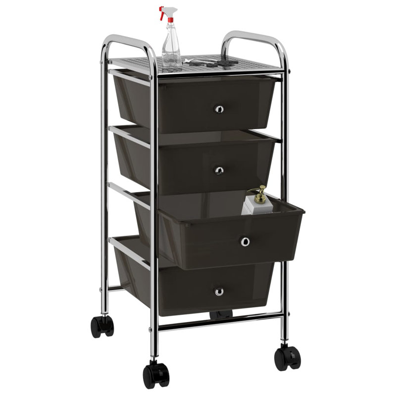 Talullah 76cm H x 36.5cm W Utility Cart with Wheels, Black