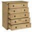 Stephania 5 Drawer 89Cm W Solid Pine Wood Chest of Drawers Corona Design