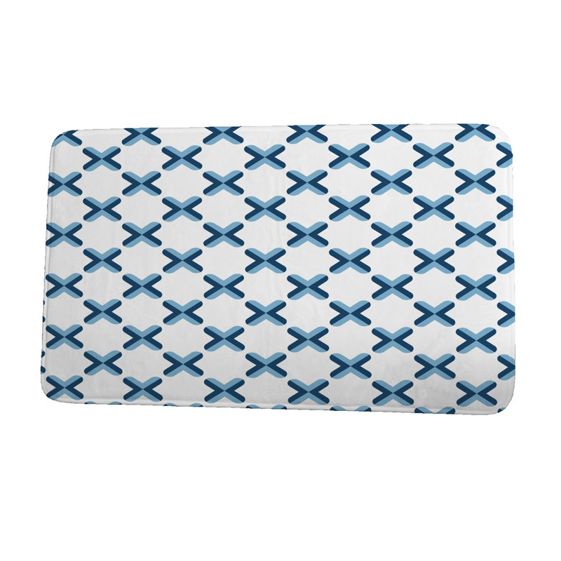 Lemasters Non-Slip Bath Mat, 24" W x 17" L, Blue