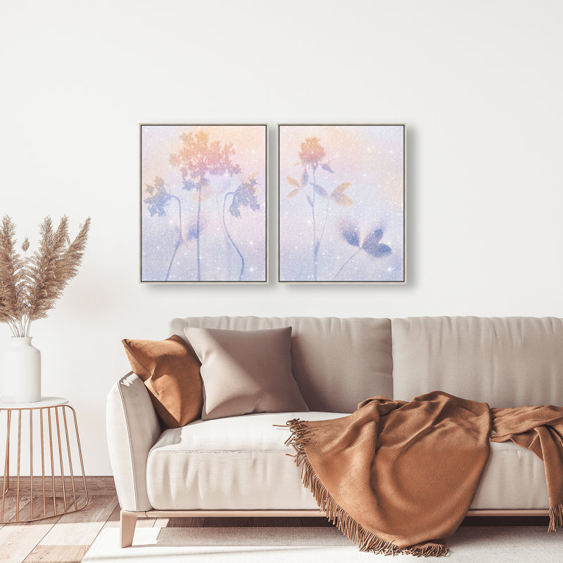 Lavender Shadows Set Set by Oliver Gal, 21"H x 25"W, Silver Floater Frame