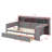 Wooden Full-Size Daybed With Integrated Storage Racks, Multi-Functional Bed With Two Drawers And A Study Table