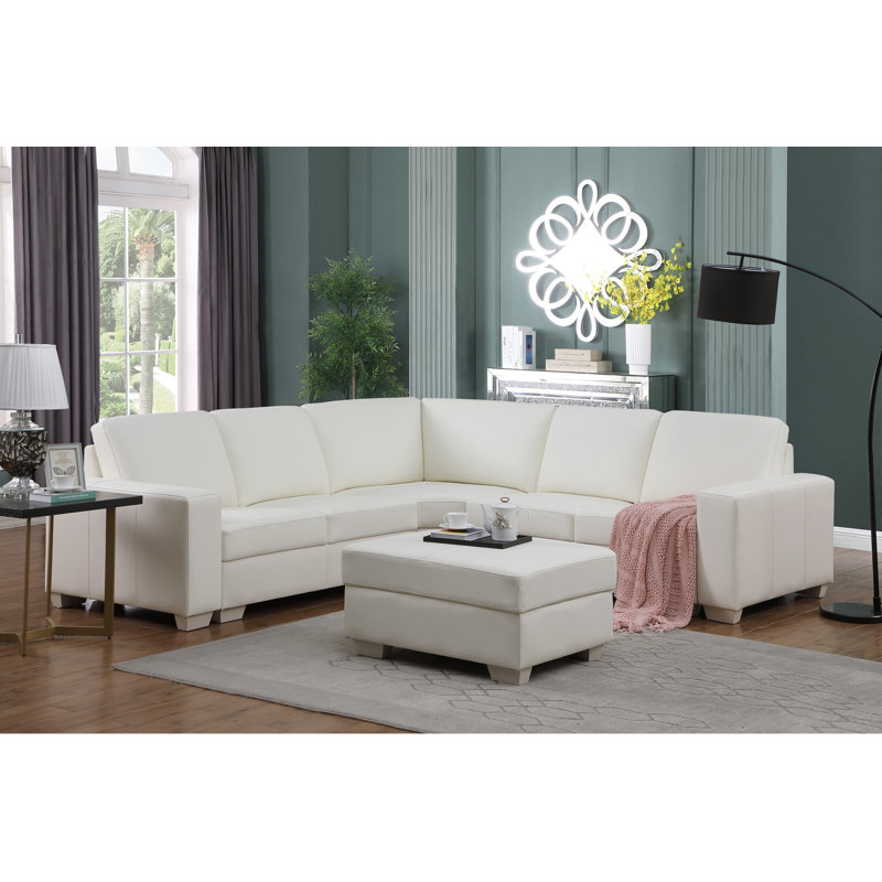 Canapé modulaire en cuir 5 pièces Julianita