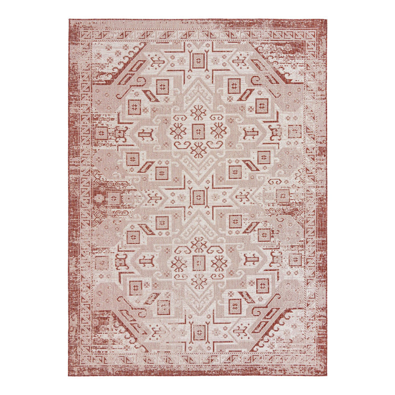 Tapis intérieur / extérieur bleu Allexis Southwestern, Rectangle 7 pi 10 po x 11 pi