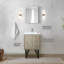 Meuble-lavabo rustique pour salle de bain avec comptoir en quartz blanc, robinet et miroir mural 18 po-2020999855
