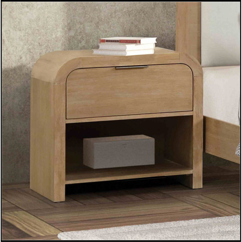Table de chevet en placage de bois de manguier 1 pièce