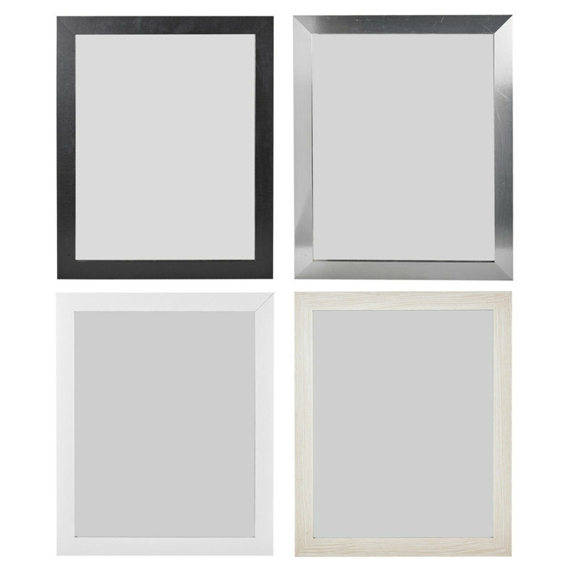 Aspasius Wood Flat Wall Mirror, Grey