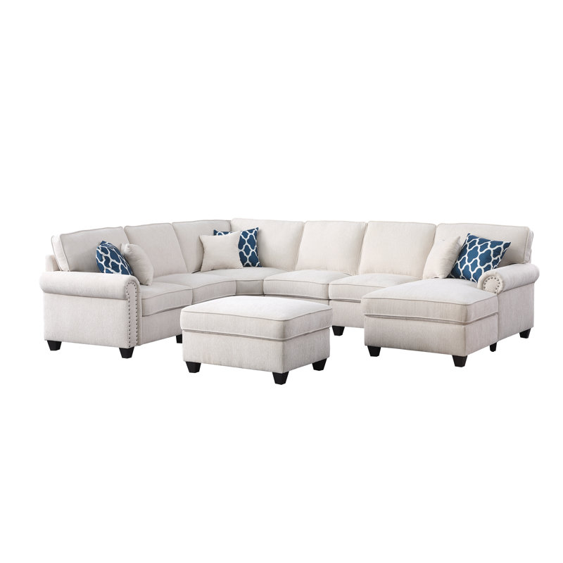 Canapé modulaire Burghart, Chenille blanche