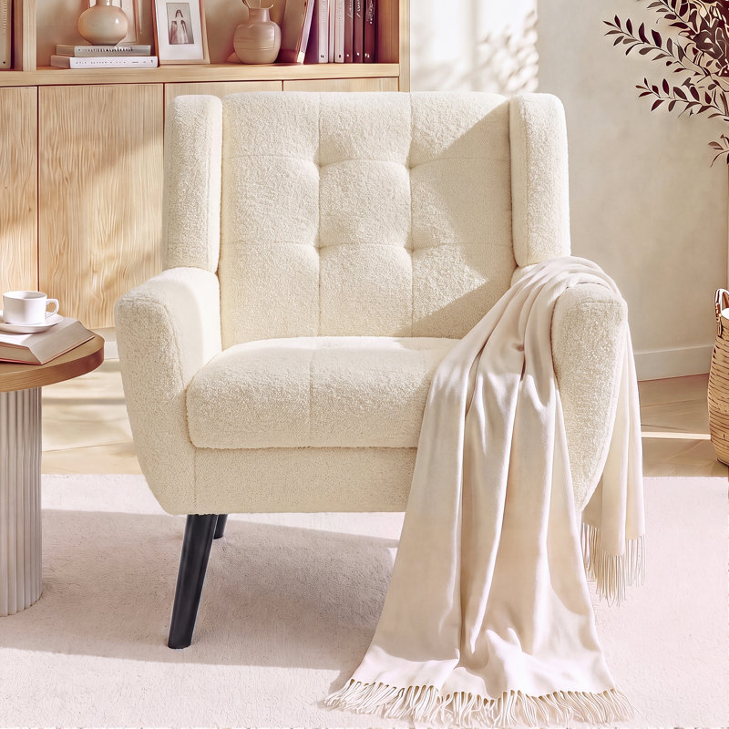 Fauteuil d'appoint Bolanle, Beige Boucle