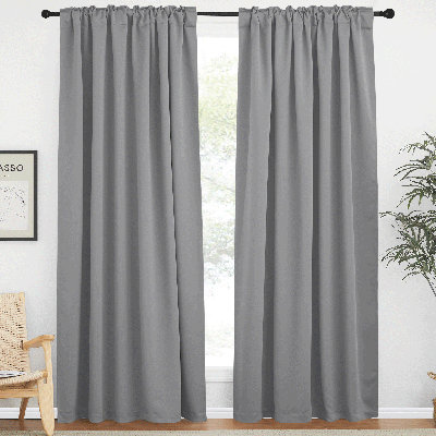 Blackout Curtain Light & Noise Reducing Room Darkening Drapes for Bedroom/Living Room/Kitchen, 2 Pieces