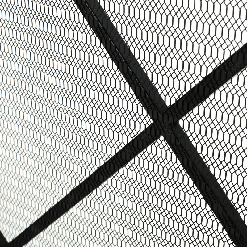 Pare-étincelles en fer - panneau simple, diamant élégant contemporain, l 41,5 po x P 8,9 po, H 32,1 po, foyer au design noir minimaliste, 42,73 po, 9,14 po, 31,97 po