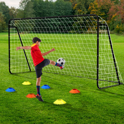 Foldable Steel Soccer Goal - Soccer Goals For Backyard With Training Target And 6 Cones