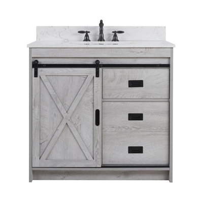 Jillian 36' Single Bathroom Vanity with Engineered Stone Top