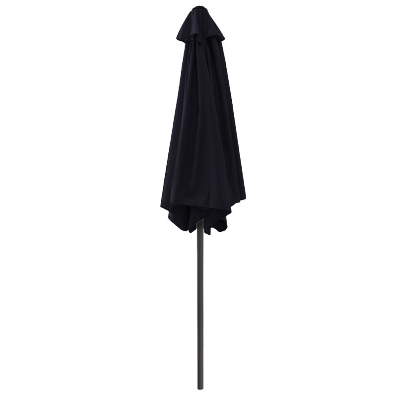 2.5M Garden Parasol Outdoor Patio Tilting Umbrella Crank Handle with Base, Black