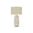 Table Lamp, 31 Inch Raised Texture Beige Ceramic, Ivory Linen Shade