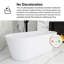 67" Glossy White Acrylic Freestanding Soaking Bathtub