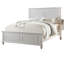 Lit contemporain grand format, blanc, avec un cadre de lit blanc tendance et stable