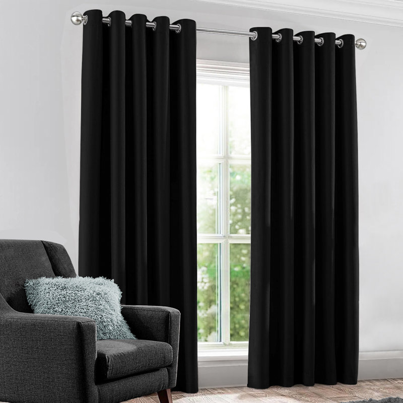 Priyana Blackout Curtain, Silver, 46cm Width x 54cm Drop