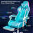 Hoffree Reclining Ergonomic PC & Racing Game Chair with LED Lights & Massage Lumbar Pillow-69741801
