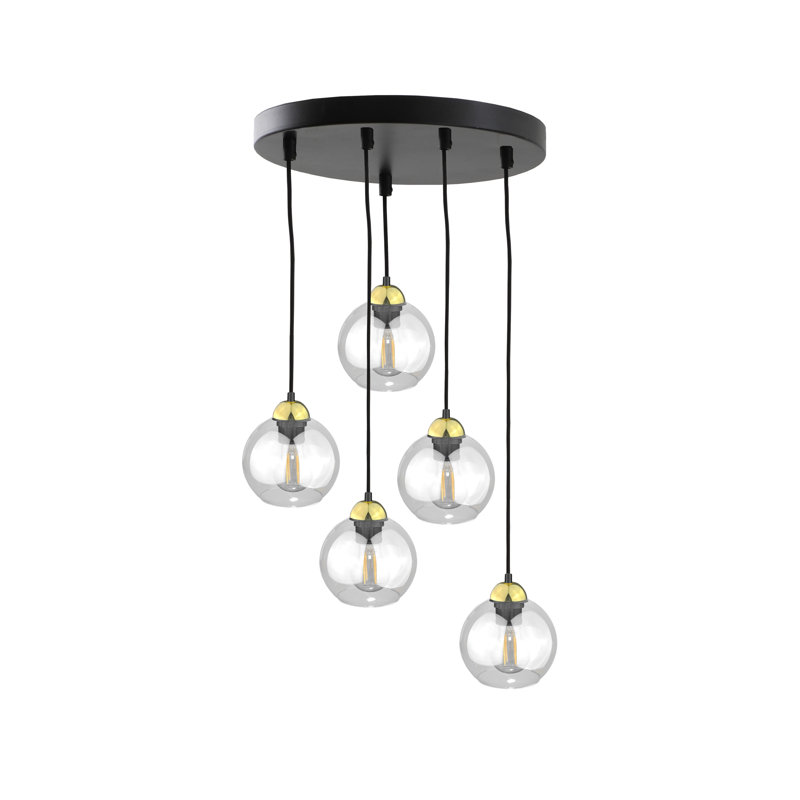 Bermudez 5 - Light Kitchen Island Pendant, Black/Gold