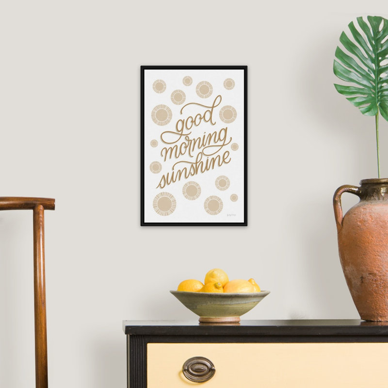 «Boho Nursery V» par Becky Thorns - reproduction d'art textuel sur toile, Cadre flottant noir, H 20 po x l 14 po x P 1,75 po