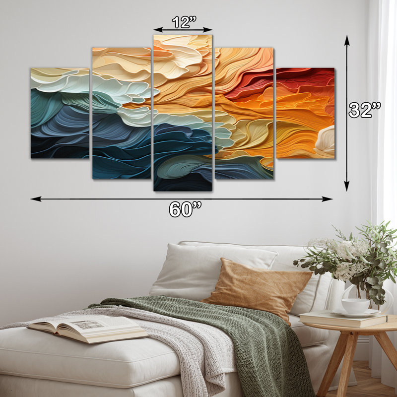 Biomorphism Forms V - 5 Piece Wrapped Canvas Print