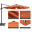 Parasol de patio en porte-à-faux octogonal à éclairage décalé à DEL de 11 pi Deaijah avec contrepoids inclus, parasol d'extérieur à suspendre avec manivelle, protection contre les rayons UV toutes saisons pour terrasse de jardin-431877131