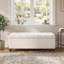 Banc repose-pieds avec rangement, surface blanche, pieds en bois d'hévéa, capacité de 300 lb